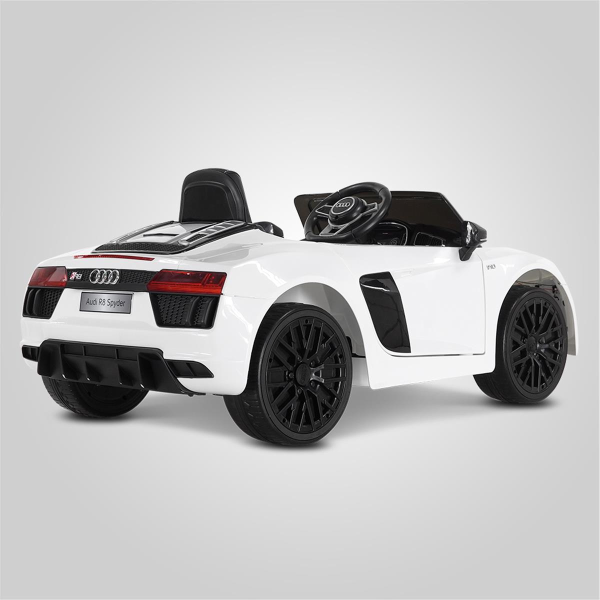  Voiture  lectrique Audi  R8 blanche 12V pour les enfants 